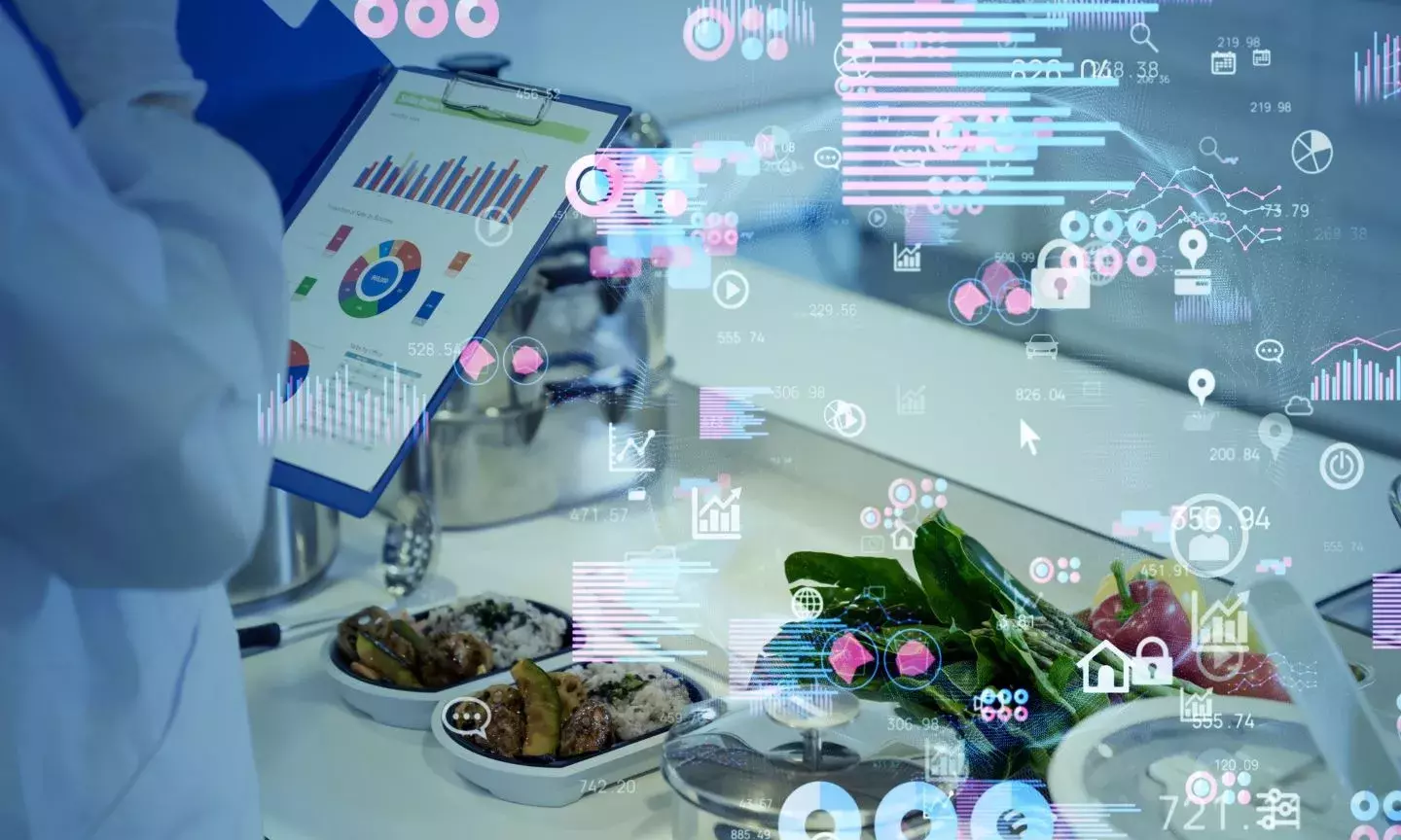 Scientist using technology to review the nutrition of food